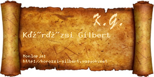 Körözsi Gilbert névjegykártya